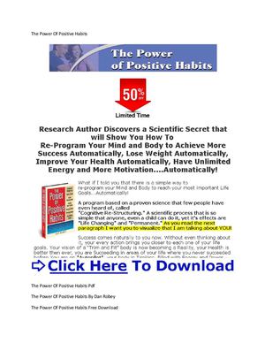 The Power Of Positive Habits Free Download + The Power Of Positive Habits Free Download