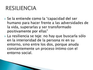 RESILIENCIA Y FACTORES RESILIENTES