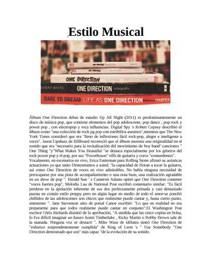 One Direction: Estilo Musical 