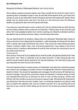 Tao of dating for men