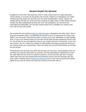 Savaari-Airport Car Services