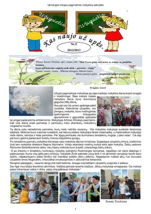 Ukmergės Užupio vidurinės mokyklos laikraštėlis Užupietis 2012/2013. Nr.9