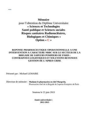 diplome universitaire nrbc