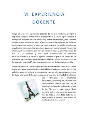 mi experiencia docente