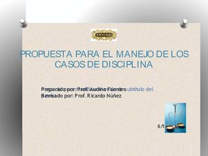 PROPUESTA A LA COMISIÓN DE DISCIPLINA