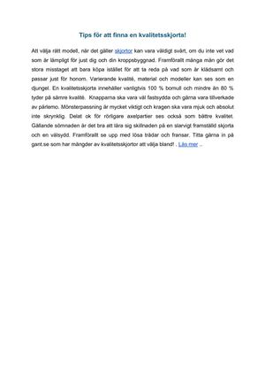 Tips för att finna en kvalitetsskjorta!
