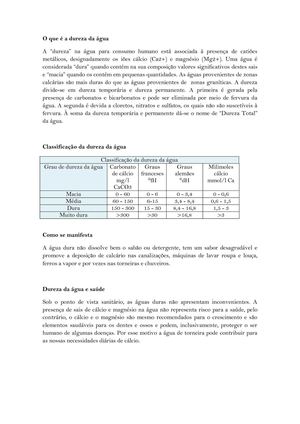 dureza da água