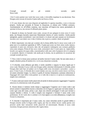 Consigli sessuali per gli uomini – seconda parte 