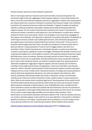 Posizioni sessuali: quali sono e come realizzarle- parte prima