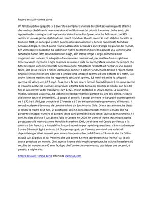 Record sessuali – prima parte 