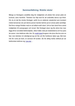 Sammanfattning: Mobila växlar