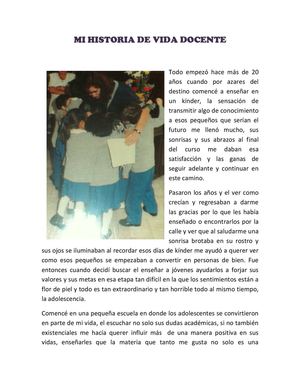 MI VIDA COMO DOCENTE