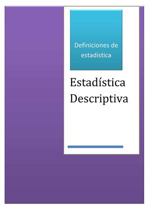 Definiciones y ejercicios de estadística