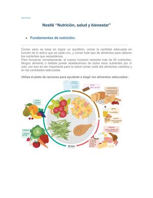 Nestlé “Nutrición, salud y bienestar”