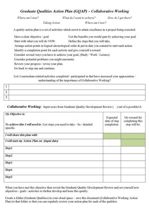 Collaborative Action plan