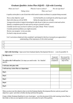Life Wide Learning Action Plan