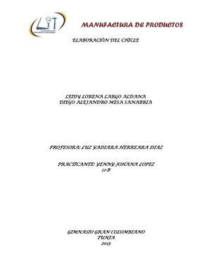 PROCESO DE ELABORACIÓN DEL CHICLE