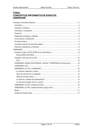 CONCEPTOS INFORMÁTICOS BÁSICOS. HARDWARE