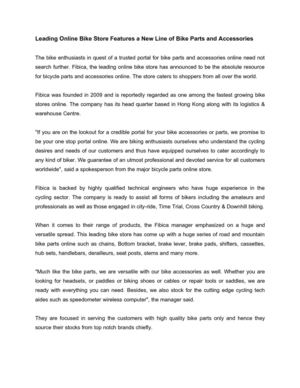 Leading Online Bike Store Features a New Line of Bike Parts and Accessories