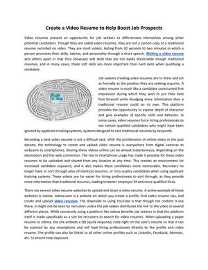 Create a Video Resume to Help Boost Job Prospects