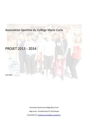 Projet d'AS Collège Marie Curie - Etampes