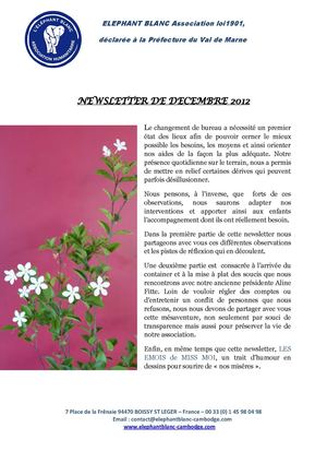 Newsletter de Décembre EB