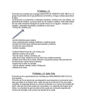 TORNILLO Y TORNILLO SIN FIN