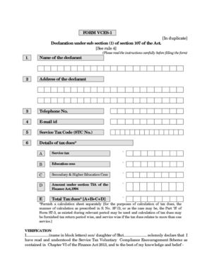 Download Form VCES-1 for Service Tax