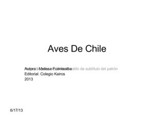 Oda a las aves de Chile