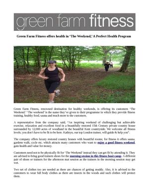Green Farm Fitness offers health in ‘The Weekend,’ A Perfect Health Program 