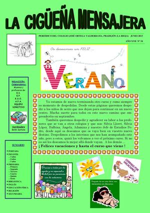 Periódico Escolar - La Cigüeña Mensajera (Junio 2013) - Pradejón