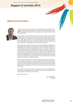 Communauté de Communes du Sud-Ouest Amiénois - Rapport d'Activités 2012