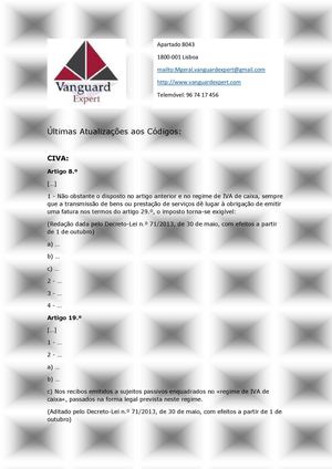 Últimas atualizações aos Códigos