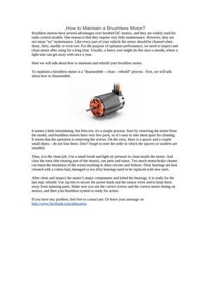 How to Maintain a Brushless Motor