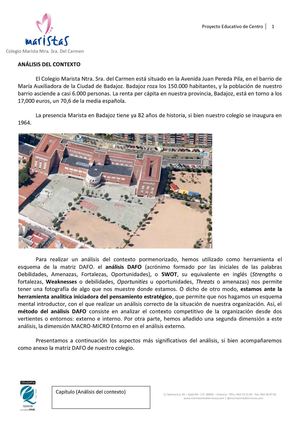 Análisis de contexto colegio marista Ntra. Sra.del Carmen