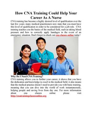 How CNA Training Could Help Your Career As A Nurse