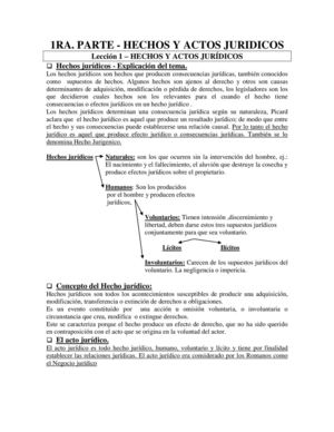 HECHOS Y ACTOS JURÍDICOS LECCIÓN 1 DERECHO ROMANO II