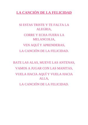 Canción de la felicidad