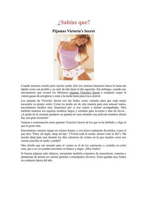 ¿Sabes por que usar pijamas Victoria`s Secret?
