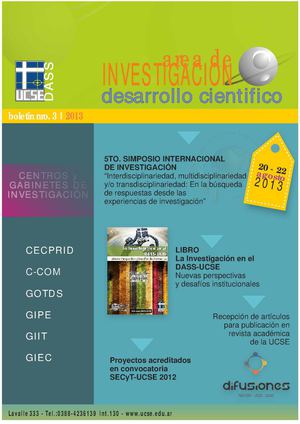 Boletin Nro.3 Area de Investigacion UCSE-DASS