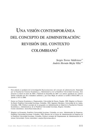 Visión Contemporanea de la Administración