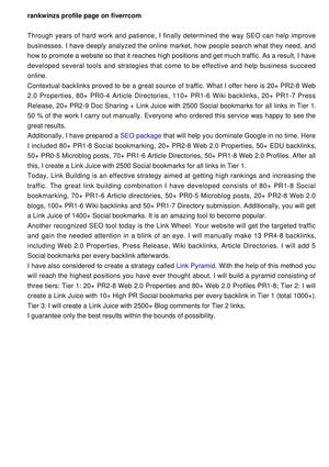 Rankwinz's profile page on Fiverr.com