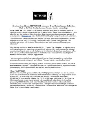 Summer collection Press Release