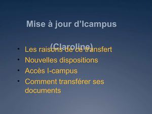 Transfert d'Icampus