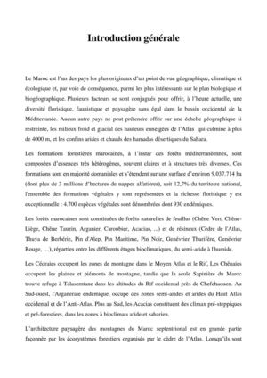 biodiversité de la forêt marocaine :facteur de la dégradation cas cèdre Magot
