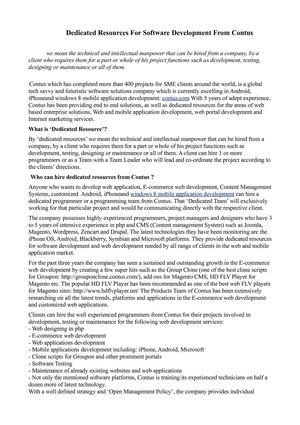  Dedicated Resources For Software Development From Contus