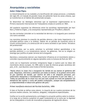 Anarquistas y Socialistas- Felipe Pigna