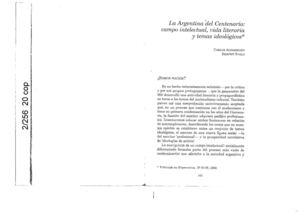 Altamirano Carlos y Sarlo Beatriz - La Argentina del centenario