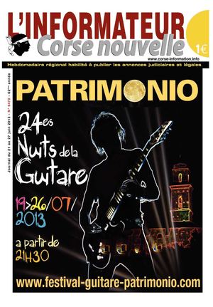 ICN N° 6470 Sans annonces légales ! PATRIMONIO "24èmes nuits de la guitare"