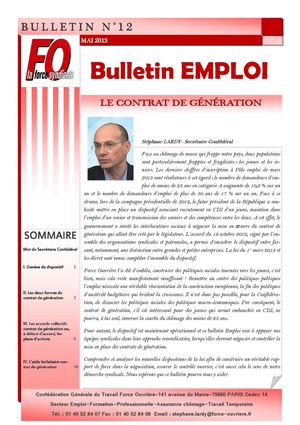 Bulletin Emploi FO n°12 - Mai 2013